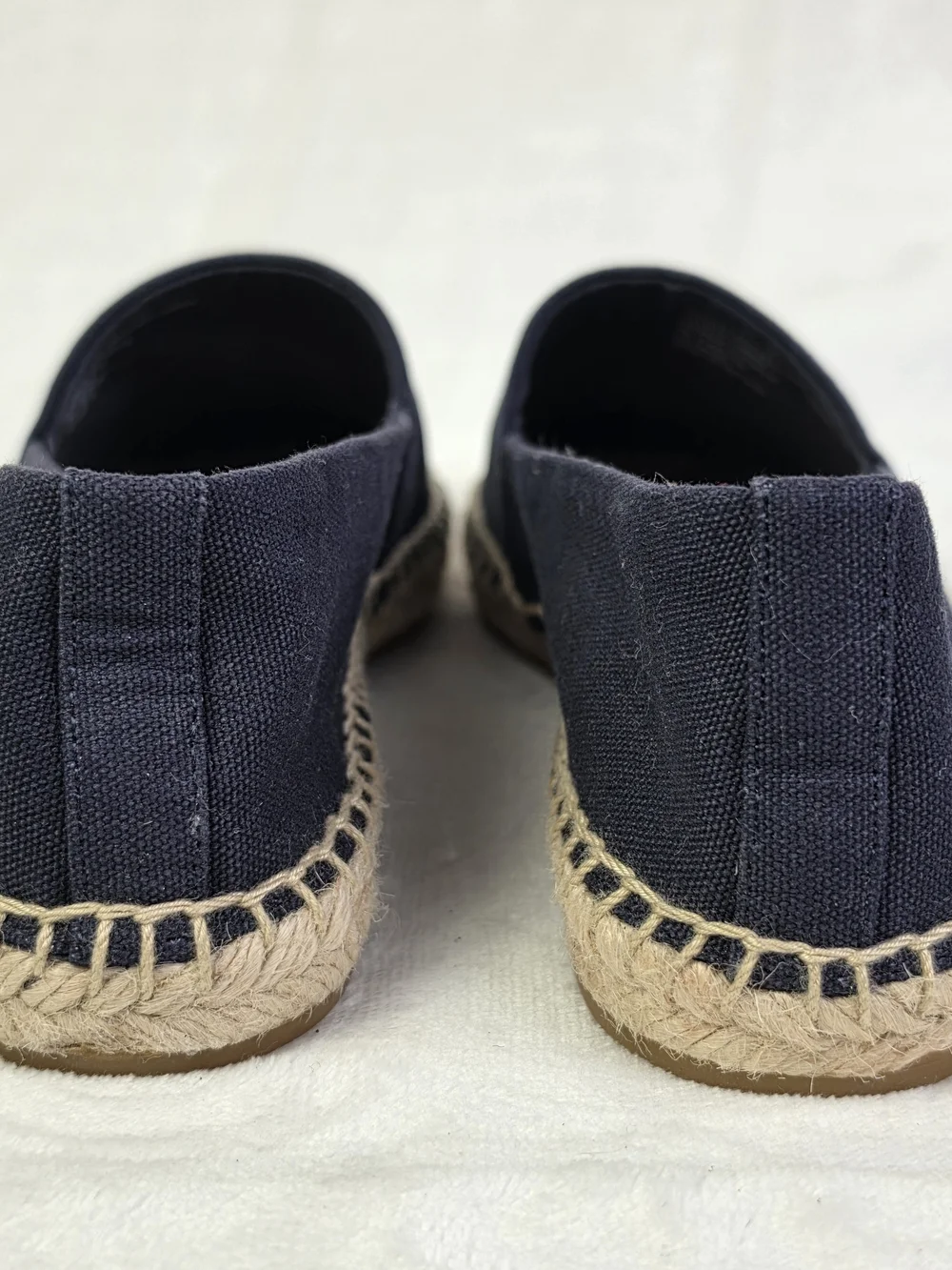 Tory Burch Espardrille Flats Womens 5 Navy Canvas Braided Jute Slip‎ On Casual